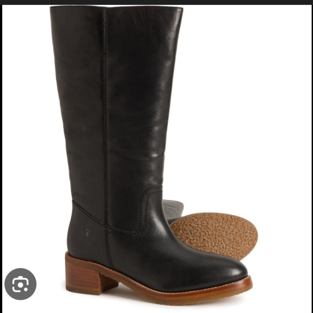 Frye Camryn Tall pull on boots black leather aize US 9M
